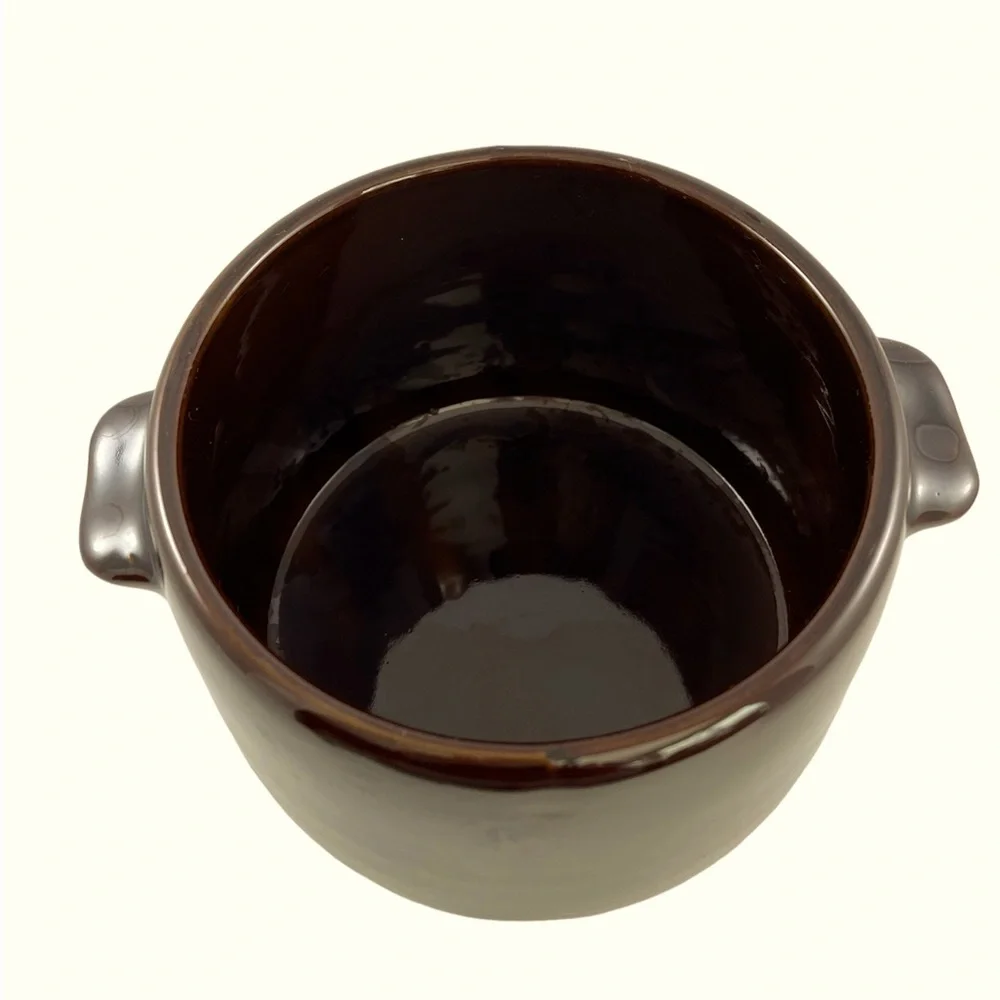 Vintage West Bend 2 QT Ceramic Stoneware Brown Glazed Bean Pot w/Recipe Booklet - Picture 4 of 9